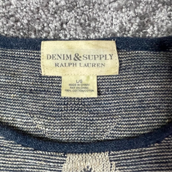 Denim & Supply Ralph Lauren Star Print Coastal Beach Knit Sweater Large - Picture 5 of 5